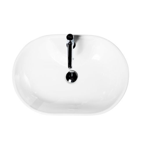 Раковина из сантехнического фаянса BelBagno BB1151 60х40 накладная цвет белый 1 отверстие под смеситель - фото 2