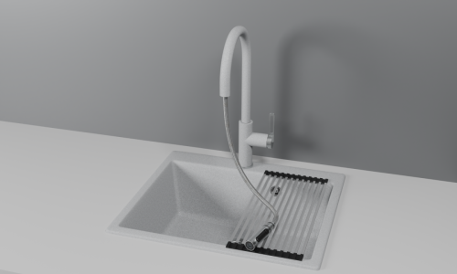 Смеситель для кухни Granula 8168, БАЗАЛЬТ на мойку серый - фото 2