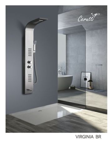 Душевая панель Cerutti SPA CT9983 настенная цвет нержавеющая сталь