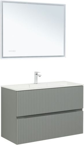 Тумба под раковину Aquanet Джейн 00313320 100х40 подвесная цвет серый - фото 5