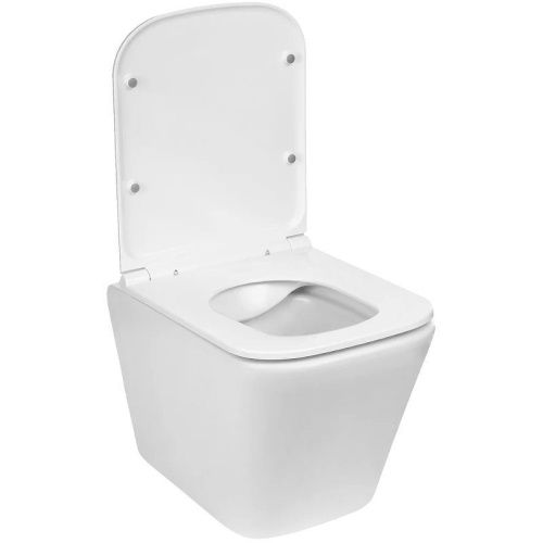 Унитаз подвесной WeltWasser 10000003696 белый с сиденьем безободковый душевой смыв - фото 2