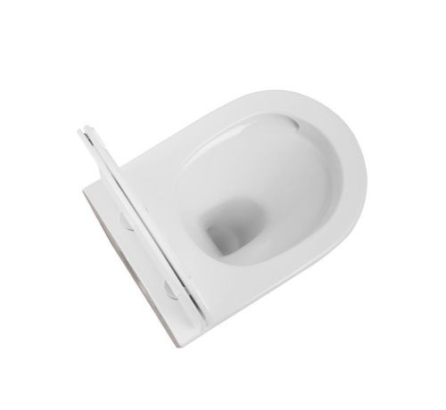 Унитаз приставной Iberica Blanca Burgos alto IB.BRA.334.1B1 белый с сиденьем микролифт безободковый смыв торнадо - фото 4