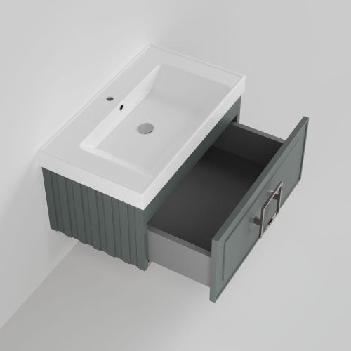 Тумба с раковиной La Fenice CUBO NFNC-01-CUB-G-80-1-80 80х50 подвесная цвет серый - фото 2