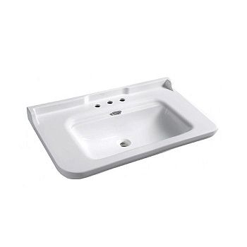 Раковина из сантехнического фарфора Kerasan Waldorf 4142K1bi/cr*3 100х60 подвесная цвет белый/хром 3 отверстия под смеситель