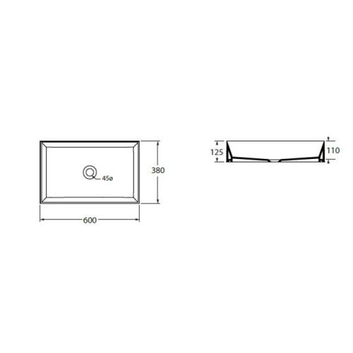 Раковина керамическая Azzurra ELEGANCE ELLA060380Q0BI/(EQA6038*bi)*0 60 см накладная цвет белый без отверстий под смеситель - фото 2