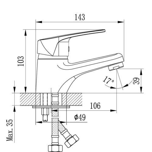 Смеситель Rossinka D D40-11 на раковину хром - фото 2