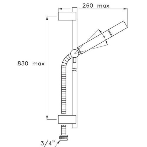Душевой гарнитур Stella Completamenti UN 03121 PV12 настенный черный - фото 2