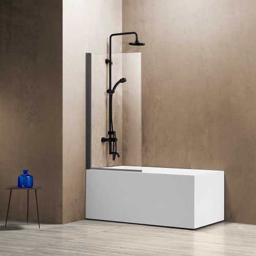 Душевая шторка на ванну Vincea VSB VSB-11800CLGM 80х140 стекло прозрачное профиль вороненая сталь ориентация универсальная