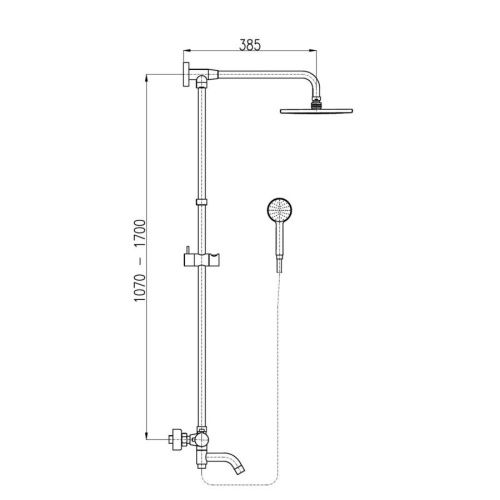 Душевая стойка RavSlezak Termo TRM88.5/5 настенная цвет хром с термостатом - фото 2