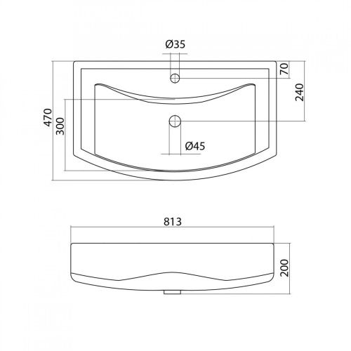 Раковина керамическая Onika Балтика 1WH501524 80х50 накладная цвет белый 1 отверстие под смеситель - фото 4