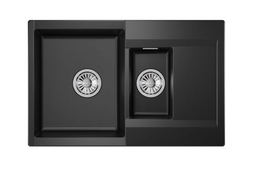 Кухонная мойка Granula 7808, ТУРМАЛИН 80х50 цвет черный поверхность матовая - фото 2