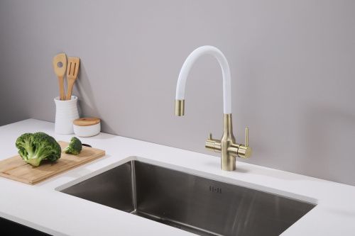 Смеситель для кухни Paulmark БРОНЗА Sa213419-BRw на мойку бронза - фото 5