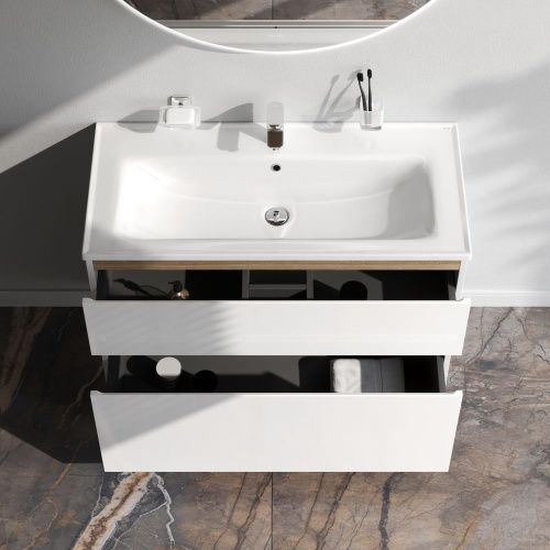 Тумба под раковину Am.Pm X-Joy M85AFSX1002WG 100х40 напольная цвет белый - фото 3