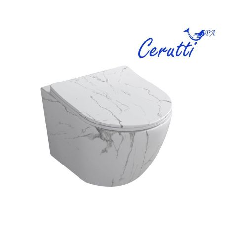 Унитаз подвесной Cerutti SPA CT9532 черный с сиденьем микролифт безободковый смыв торнадо - фото 3