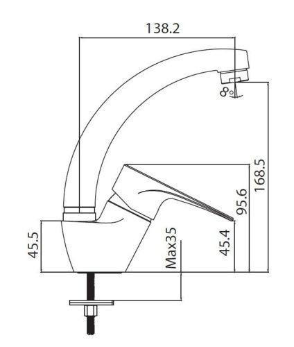 Смеситель для кухни Creavit VG1508 на мойку хром - фото 2