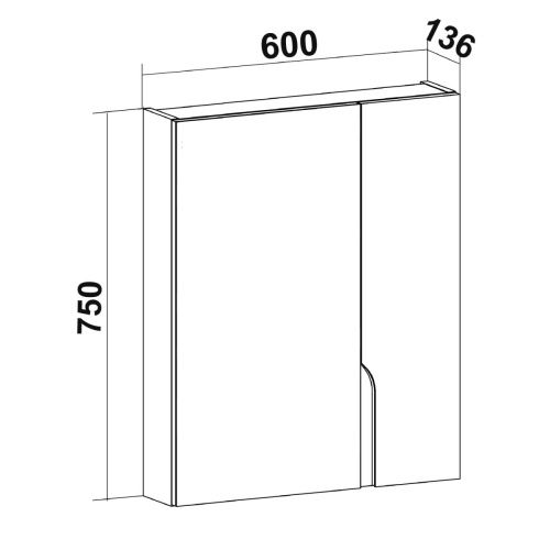Зеркало-шкаф Runo СТОКГОЛЬМ 00-00001126 60х80 подвесной цвет белый - фото 5