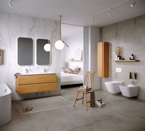 Шкаф-пенал Aqwella Y ACC0535DZ 40х140 подвесной цвет коричневый - фото 2