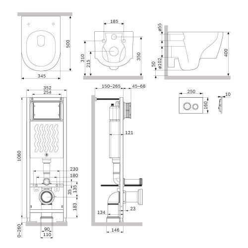 Комплект унитаз с инсталляцией Am.Pm Jupiter IS110138.DX77C1700 - фото 3