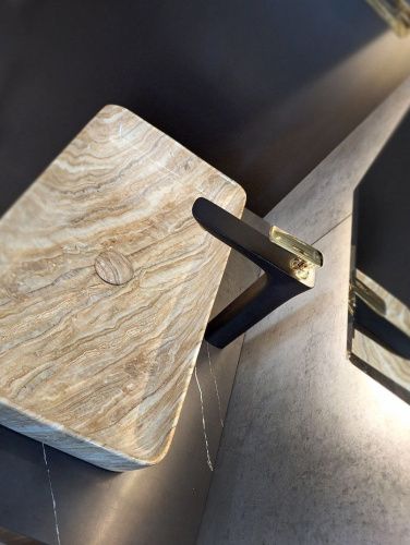 Смеситель для раковины AltroBagno Aperto AltroBagnoAperto010211NeOr на столешницу черный/золото - фото 5