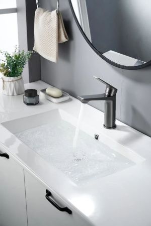 Смеситель Knotlor MUSE KN-60/GM на раковину вороненая сталь