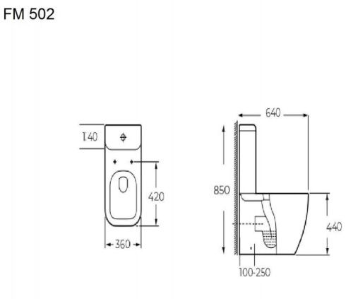 Унитаз-компакт напольный с бачком Relisan FM 502 Гл000026454 белый с сиденьем микролифт безободковый смыв торнадо - фото 3