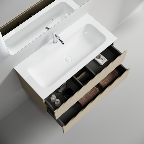 Тумба под раковину Sancos FOLK FL100CP 100х40 подвесная цвет бежевый - фото 2