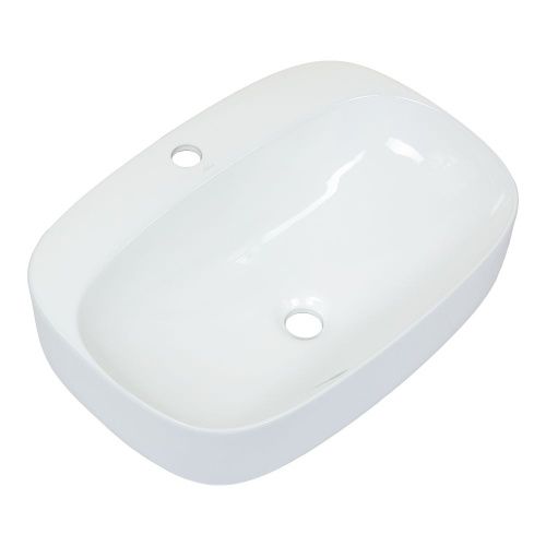 Раковина из сантехнического фарфора Melana 320326-805 60х40 накладная цвет белый 1 отверстие под смеситель - фото 3