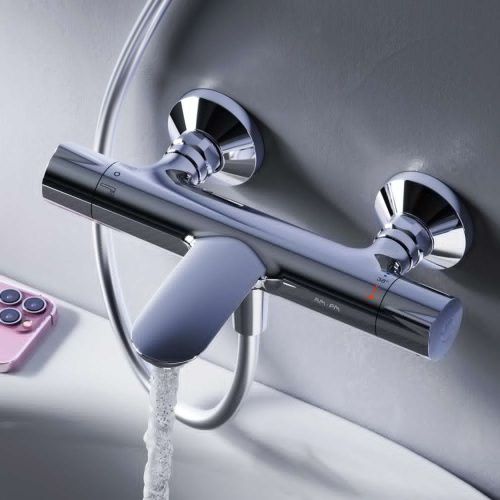 Смеситель для ванны и душа Am.Pm Like F8050000 настенный хром с термостатом - фото 3