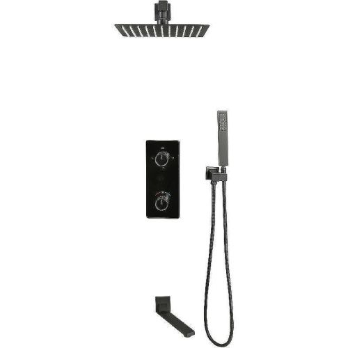 Душевая система ALMAes Tiber TVZ-8805 встраиваемая в стену цвет черный с термостатом - фото 2
