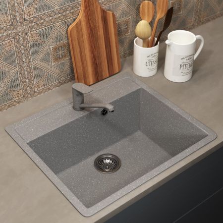 Кухонная мойка Uperwood ECON UPD-104 4010202102 55х50 цвет серый поверхность матовая
