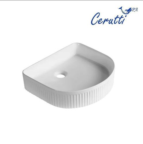 Раковина из сантехнического фарфора Cerutti SPA CR8011 40х40 накладная цвет белый без отверстий под смеситель - фото 2