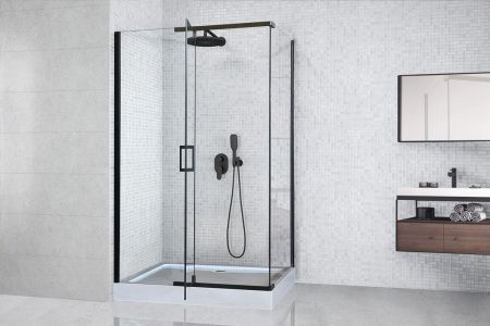 Душевой уголок Royal Bath HPV RB9120HPV-T-BL 120х90 стекло прозрачное профиль черный с поддоном