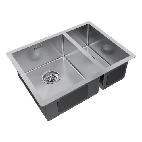 Кухонная мойка Paulmark GERBERG 59/2S UNI PM225944-BSL 35х40 цвет серый поверхность брашированная - фото 2