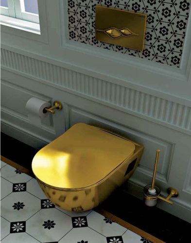 Клавиша смыва механическая Creavit GP1006.00 цвет золото - фото 3