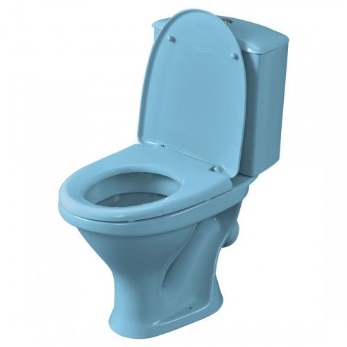 Унитаз-компакт напольный с бачком Santeri Вест 1P2018S0600BF голубой с сиденьем каскадный смыв - фото 2