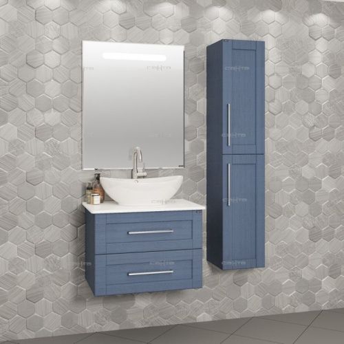 Шкаф-пенал СанТа Венера 521002 30х150 подвесной цвет синий - фото 2