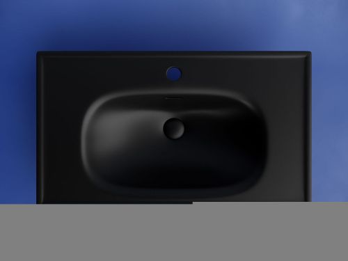 Раковина из сантехнического фарфора Ceramica Nova SABO CN13002MB 80х50 накладная цвет черный 1 отверстие под смеситель - фото 3