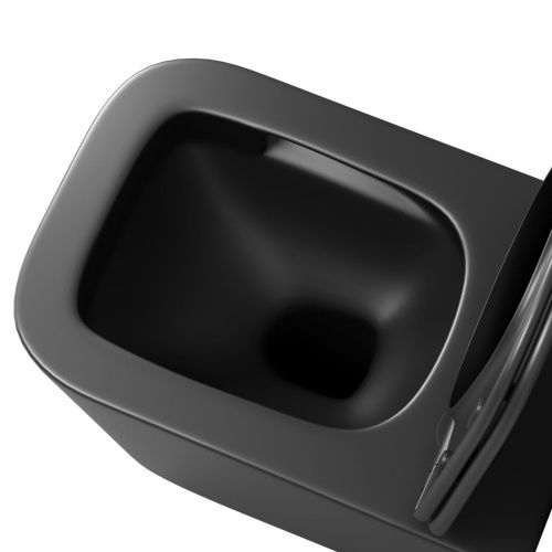 Унитаз подвесной Grossman Торнадо GR-4404BMSQ черный с сиденьем микролифт безободковый смыв торнадо - фото 5