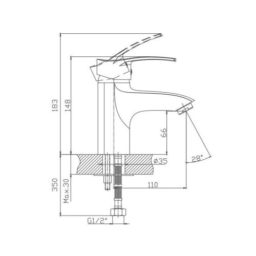 Смеситель Cron CN1070 на раковину хром - фото 3