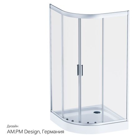 Душевой уголок Am.Pm Gem W90G-401-100WT 100х100 стекло прозрачное профиль хром без поддона