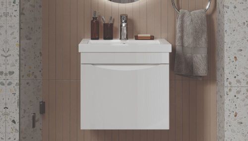 Тумба под раковину Velvex VIZO tp.VIZ.COM.50.1Y 50х40 подвесная цвет белый - фото 2