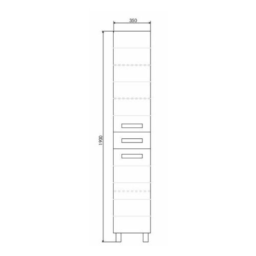 Шкаф-пенал Comforty Модена М 00-00001645CF 40х190 напольный цвет белый - фото 2