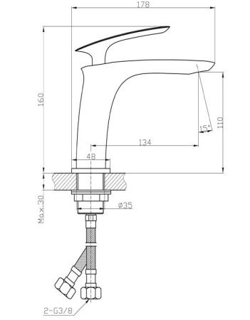 Смеситель Tokito FUJI TOK-FUJ-1011 на раковину хром