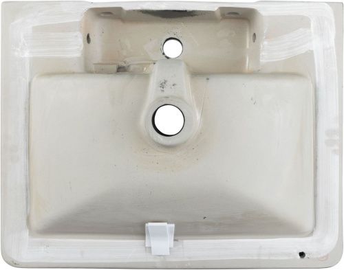 Раковина керамическая Aquanet Ирис 00329247 60х47 полувстраиваемая цвет черный 1 отверстие под смеситель - фото 2