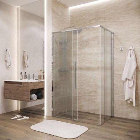 Душевой уголок Grossman Galaxy 120.K33.01.1380.10.02 130х80 стекло текстурное профиль хром без поддона