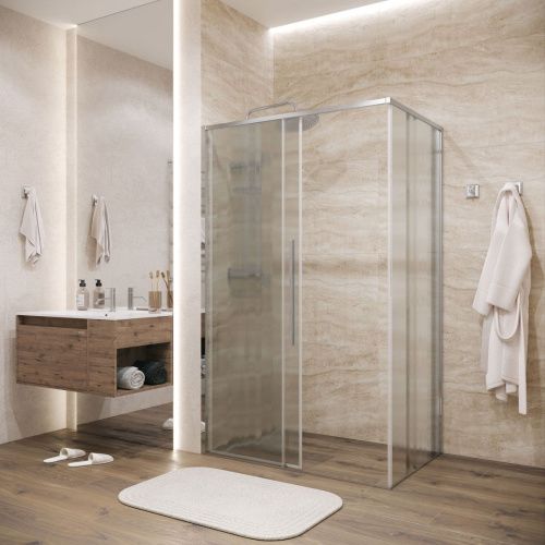 Душевой уголок Grossman Galaxy 120.K33.01.1470.10.02 140х70 стекло текстурное профиль хром без поддона - фото 5