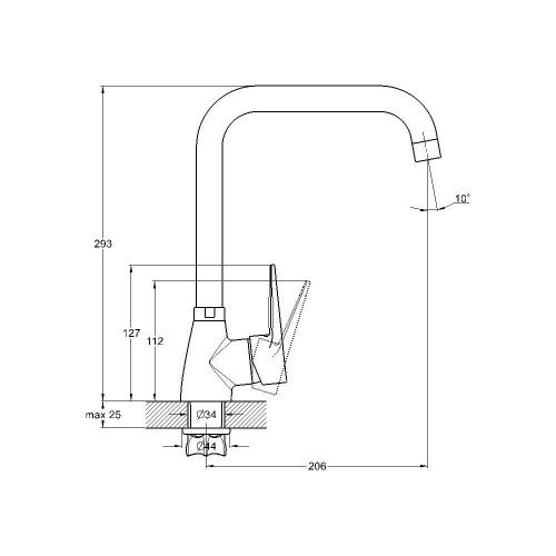Смеситель для кухни G.Lauf ZOP ZOP4-A045 на столешницу хром - фото 3