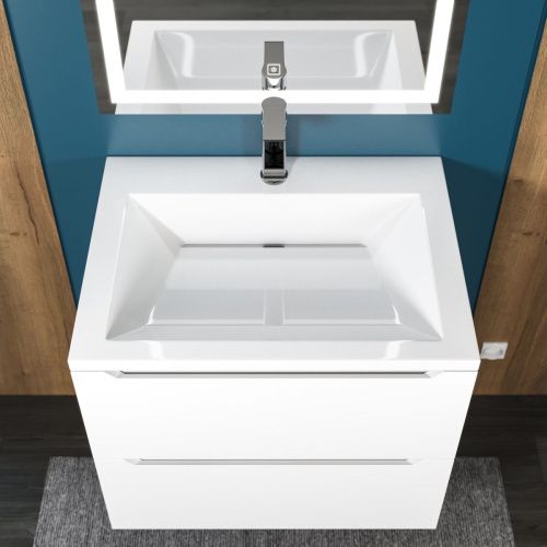 Раковина из искусственного камня Uperwood Olivia ROlivia60wg 60х50 полувстраиваемая цвет белый - фото 3