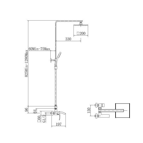 Душевая стойка Fashun A52418-8 настенная цвет белый - фото 3