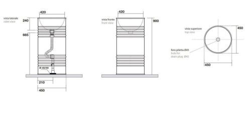 Раковина из сантехнического фарфора Kerasan Artwork 474383 50х50 напольная цвет коричневый - фото 4